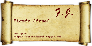 Ficsór József névjegykártya